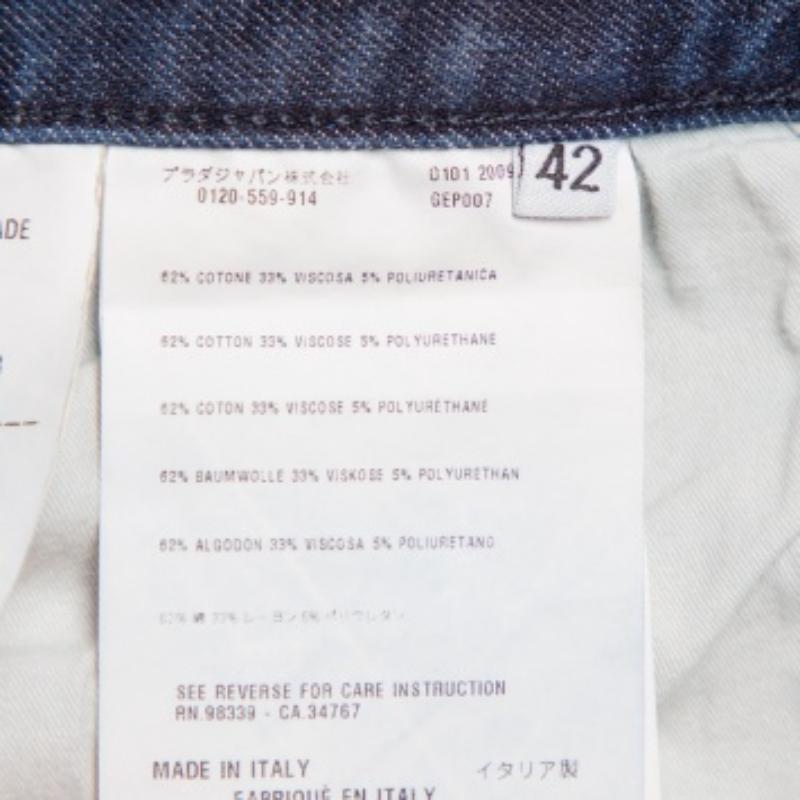 Prada Navy Blue Denim Straight Leg Jeans 3XL For Sale 1