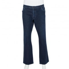 Prada Navy Blue Denim Straight Leg Jeans 3XL