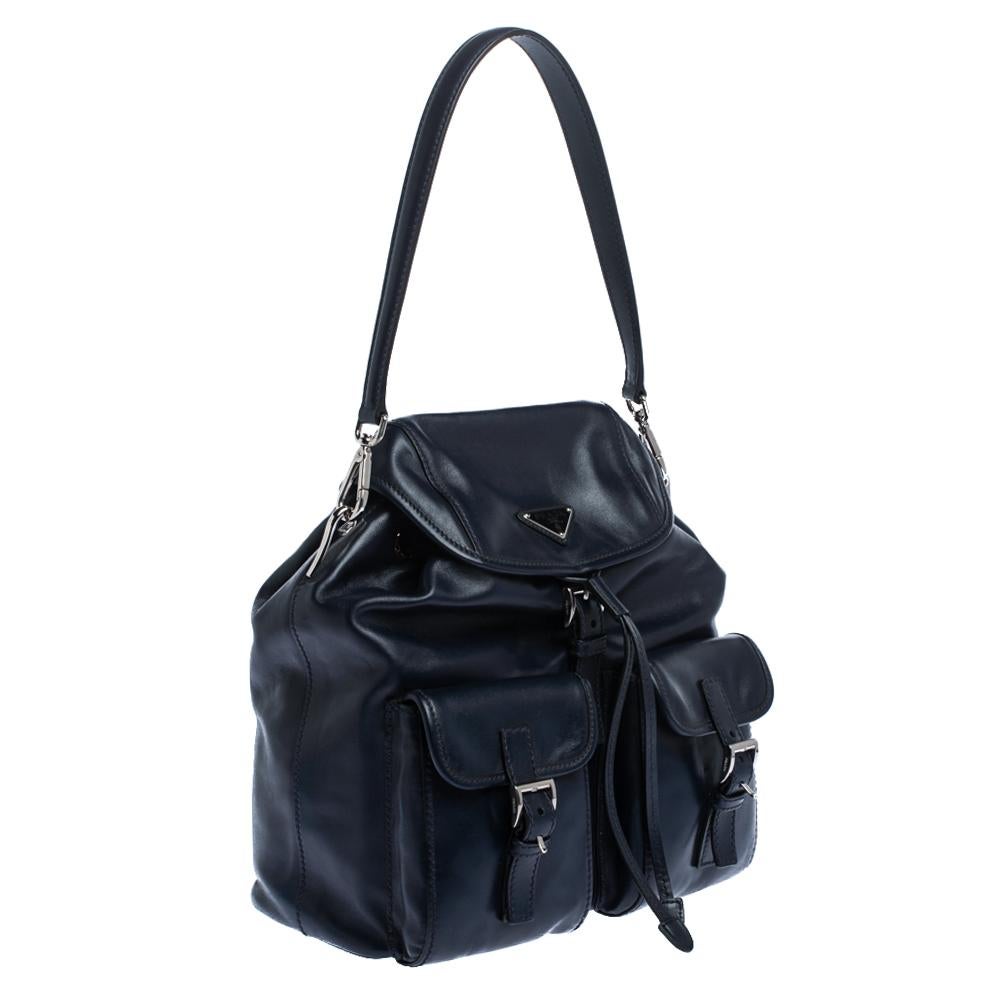 prada navy blue shoulder bag