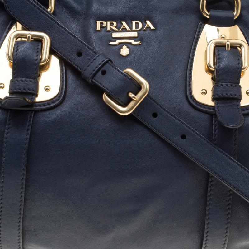 Women's Prada Navy Blue Leather Satchel