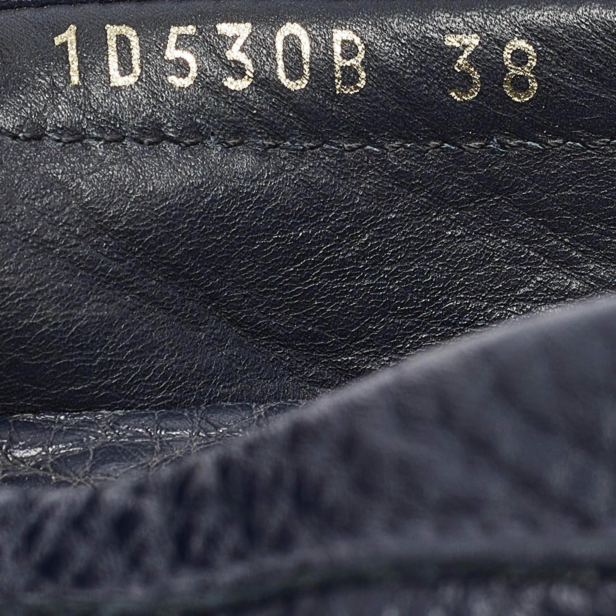 Prada Navy Blue Leather Slip On Loafers Size 38 3