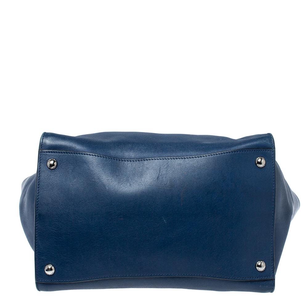 navy leather tote