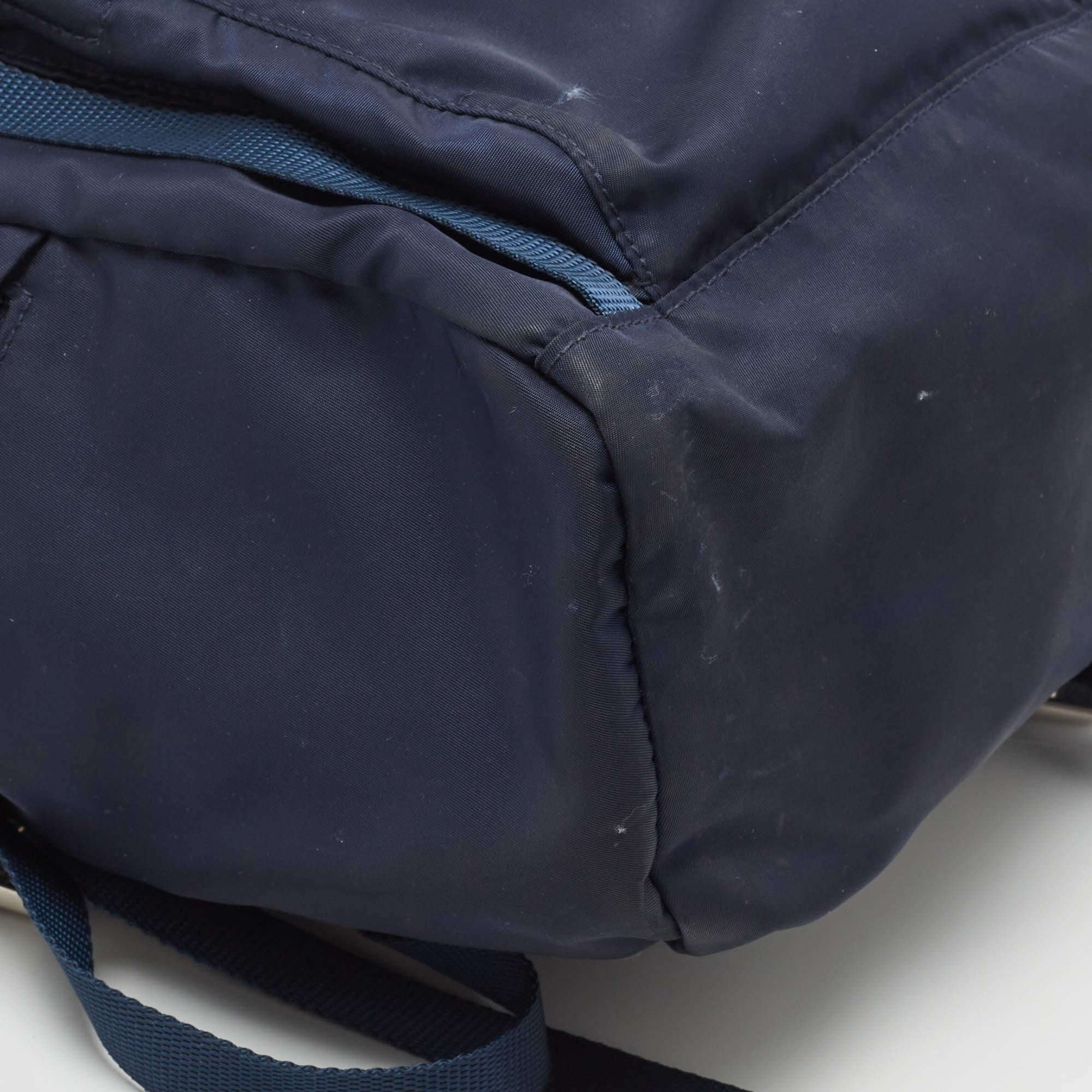 Prada Navy Blue Nylon Backpack 1