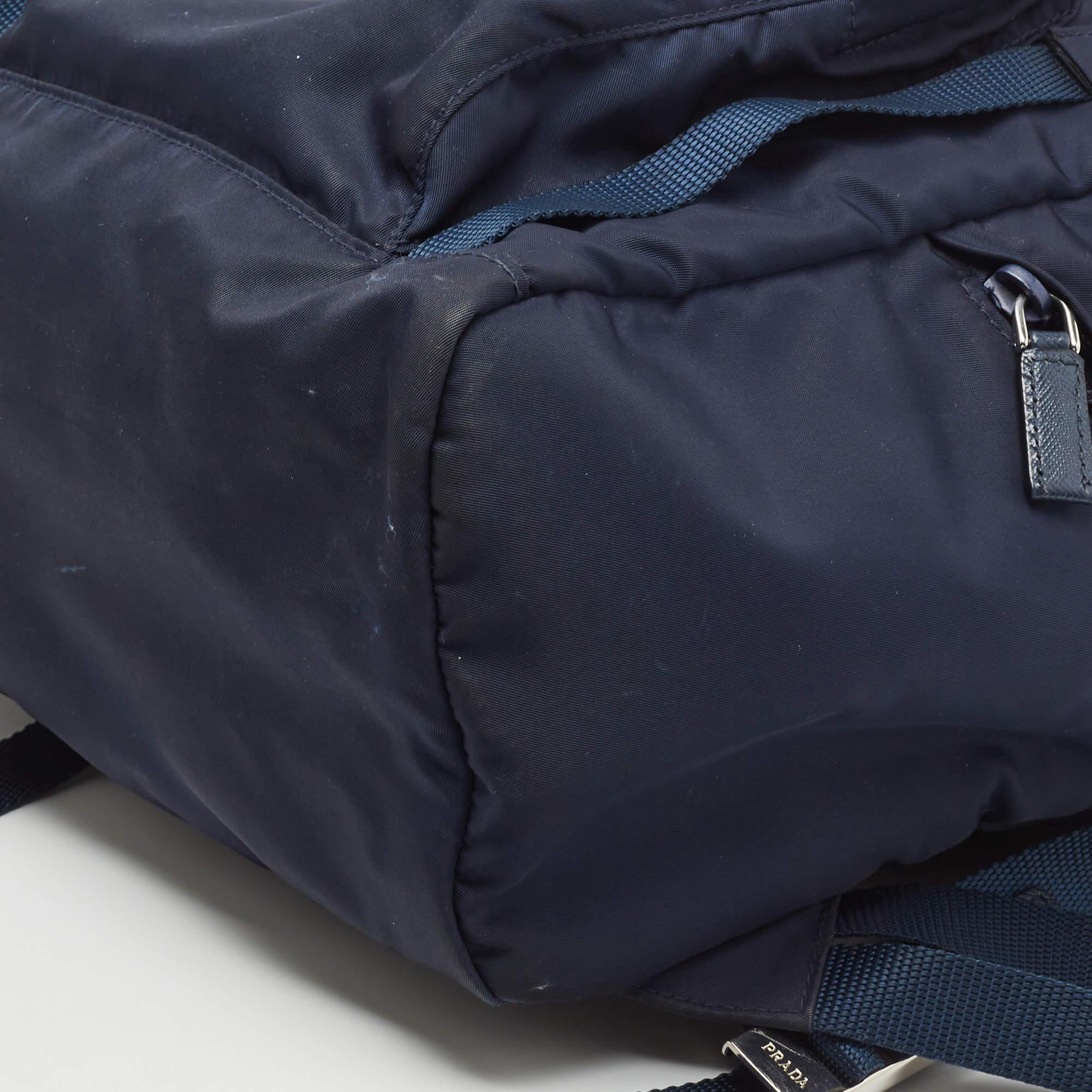 Prada Navy Blue Nylon Backpack 2