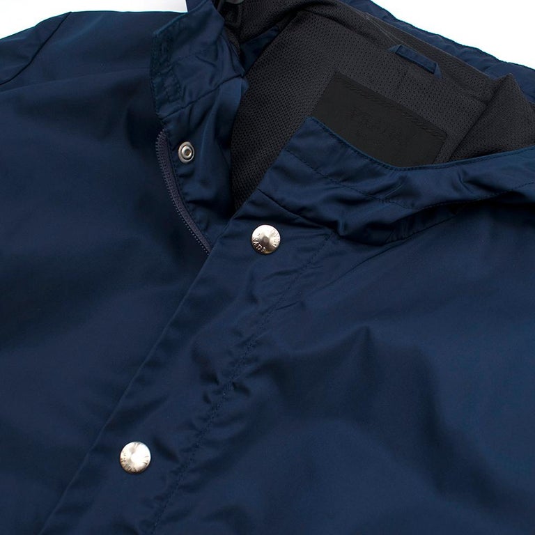 Prada Navy Blue Nylon Water-Proof Jacket M For Sale at 1stDibs