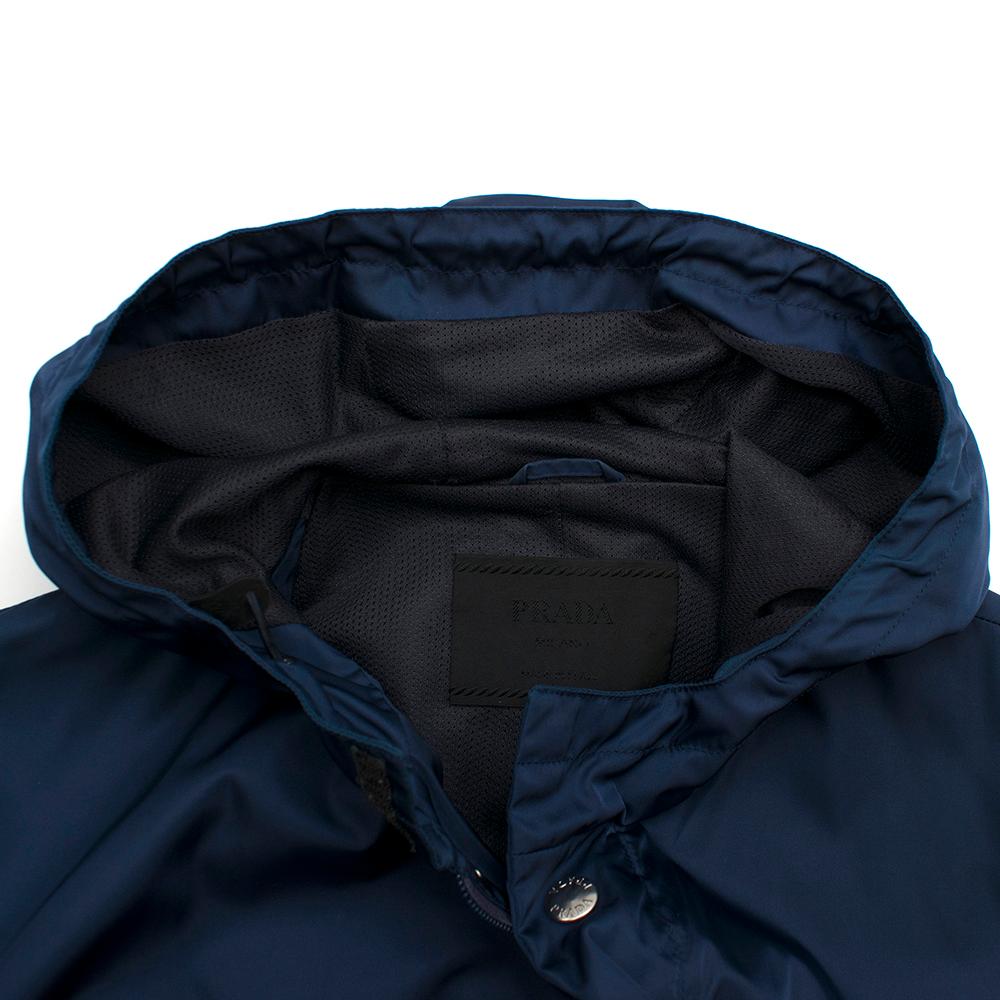 Prada Navy Blue Nylon Water-Proof Jacket - Size Medium For Sale 4
