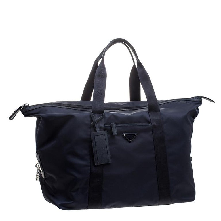 navy blue weekender bag