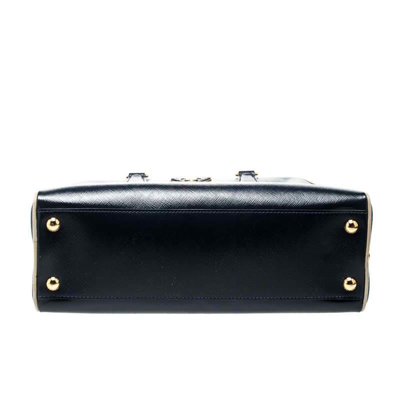 navy patent bag