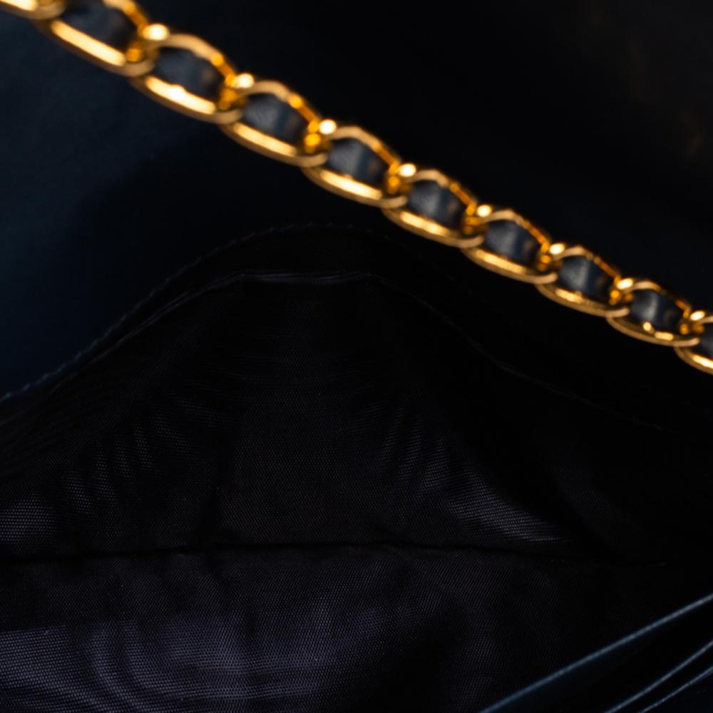 Prada Navy Blue Quilted Leather Flap Wallet on Chain 5