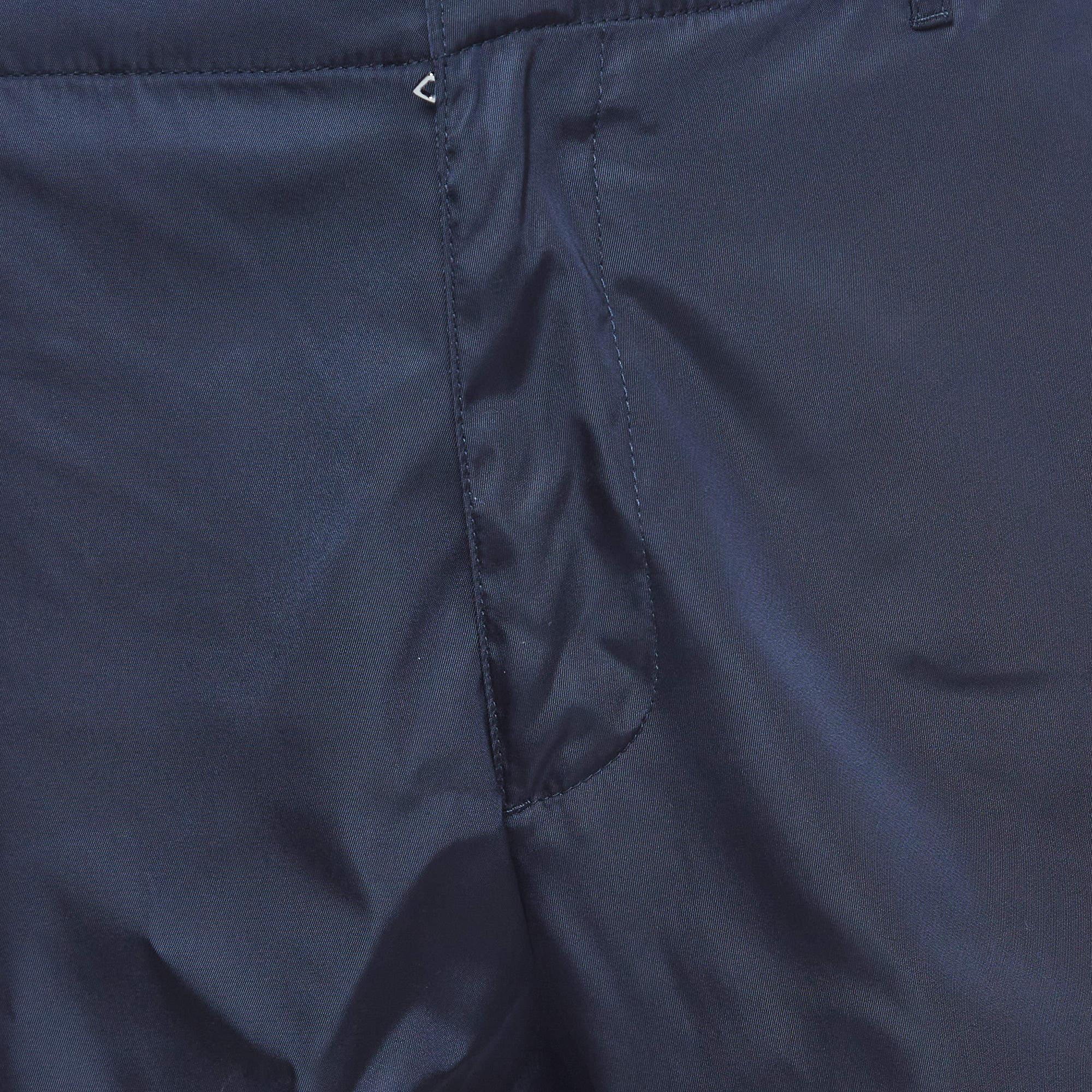 Men's Prada Navy Blue Re-Nylon Bermuda Shorts S For Sale
