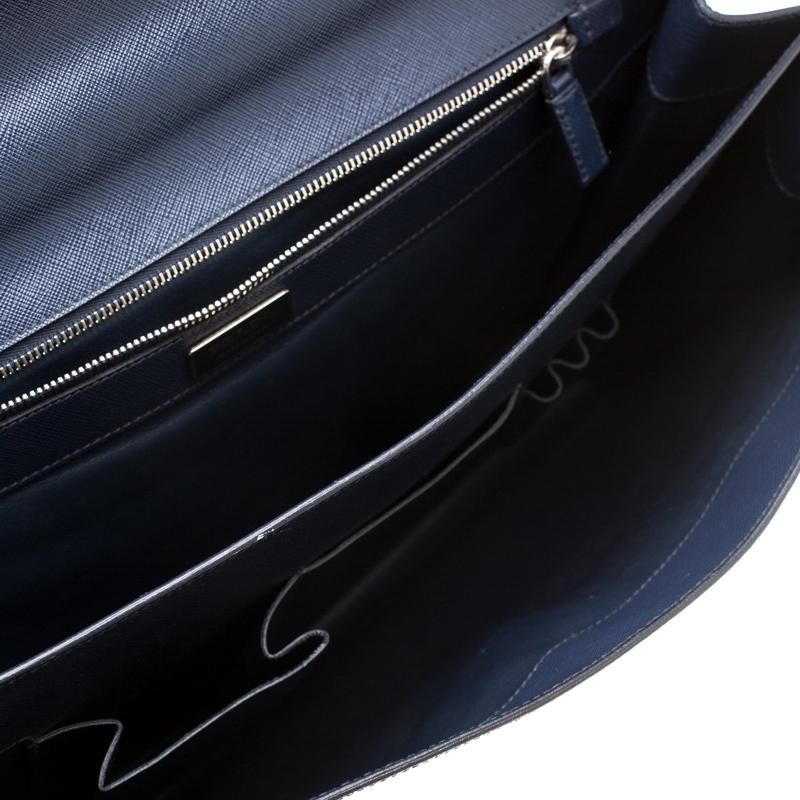blue leather briefcase