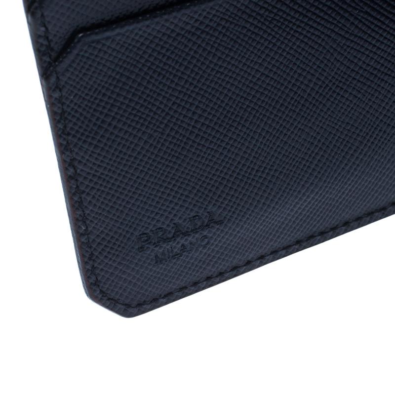Prada Navy Blue Saffiano Leather Bifold Wallet 1