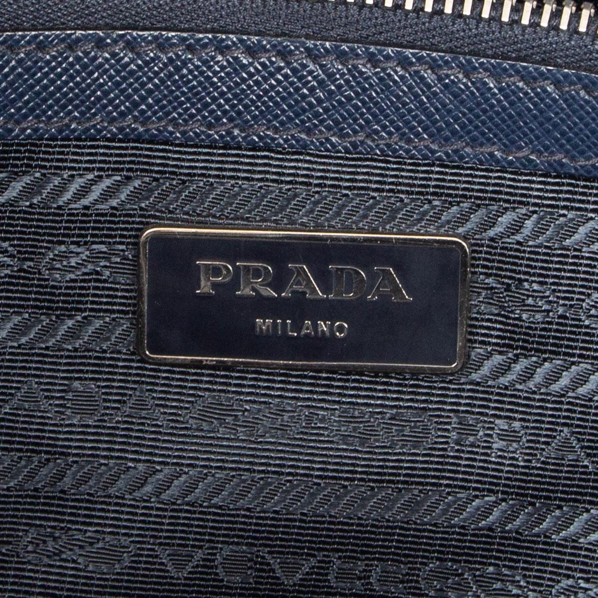 PRADA navy blau Saffiano Leder Aktentasche Tasche 1