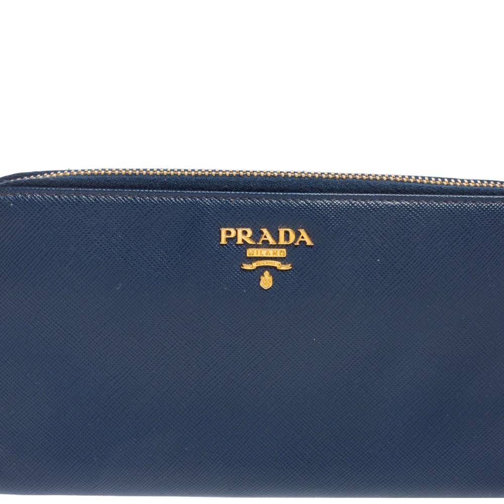 blue prada wallet