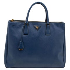 Prada Navy Blue Saffiano Lux Leather Extra Large Galleria Tote