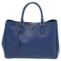 Prada Navy Blue Saffiano Lux Leather Large Gardener
s Tote