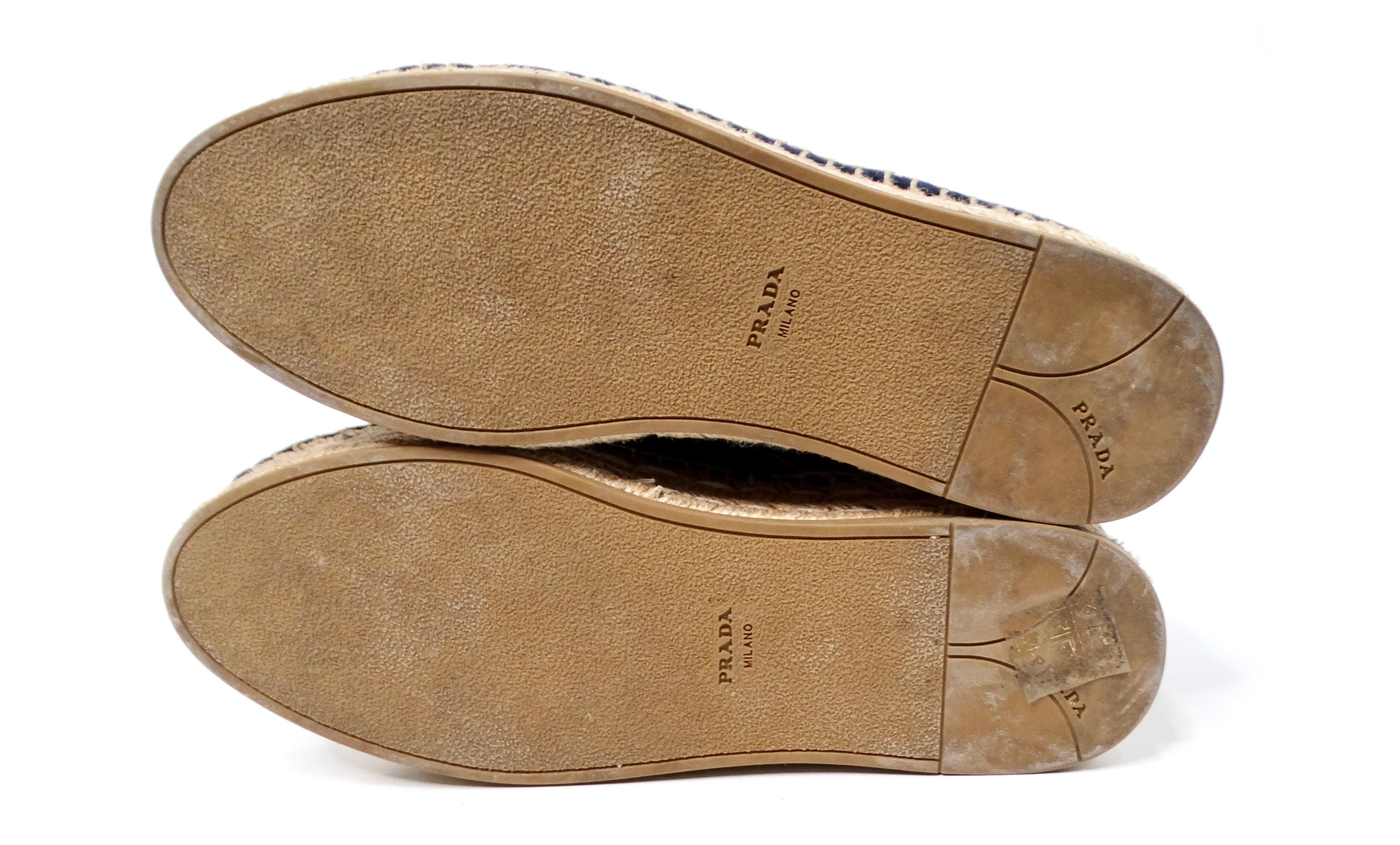 Prada Navy Blue Suede Platform Espadrille Ankle Boots For Sale 4