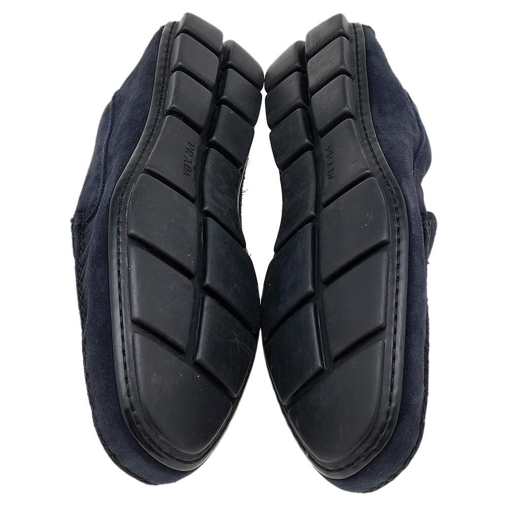 Men's Prada Navy Blue Suede Slip On Loafers Size 43.5