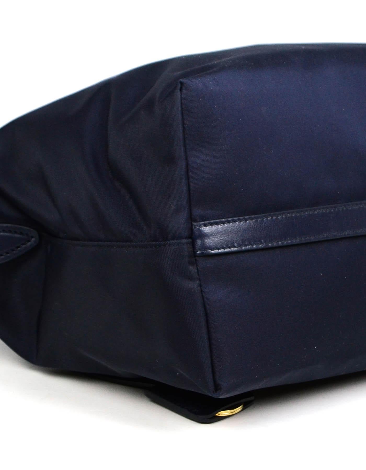Prada Marineblau Tessuto Nylon 2-Wege-Tasche w / Riemen 1BA104 1