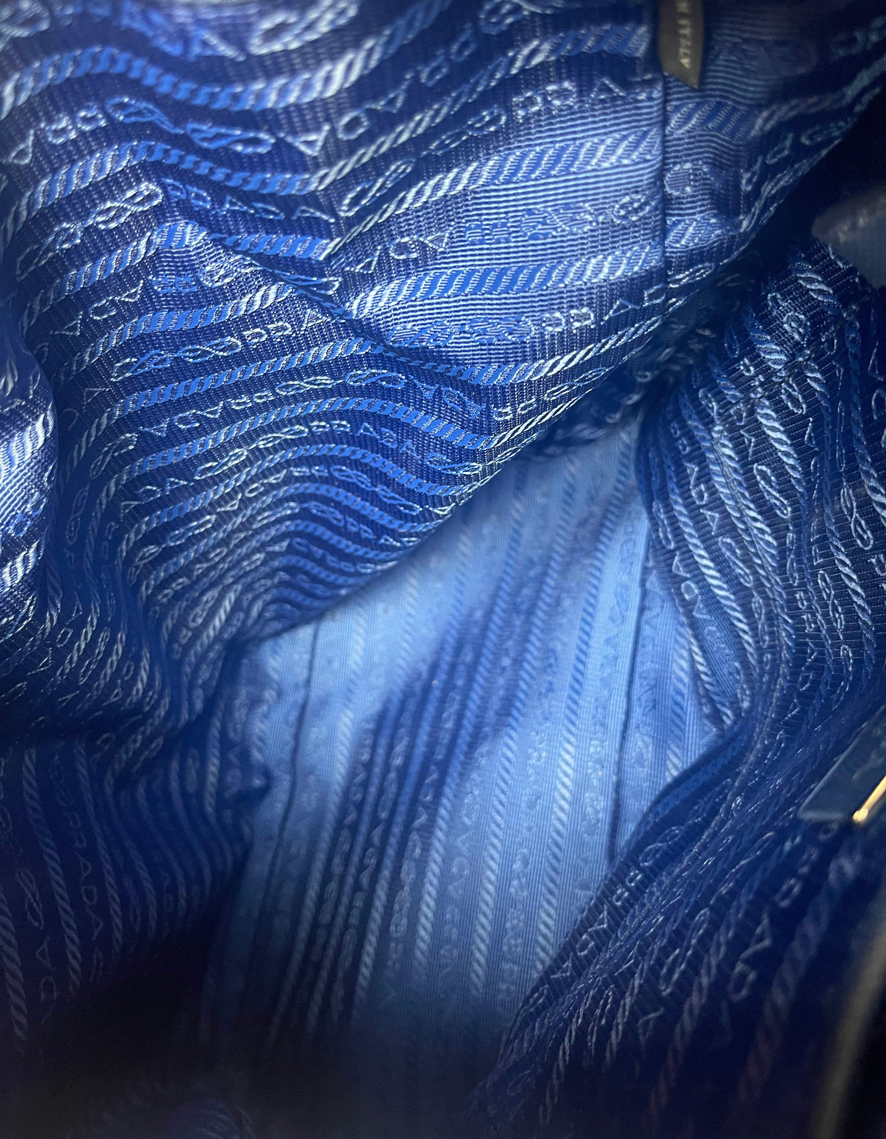 Prada Navy Blue Tessuto Nylon Backpack Bag w/ Front Buckle Pockets 5