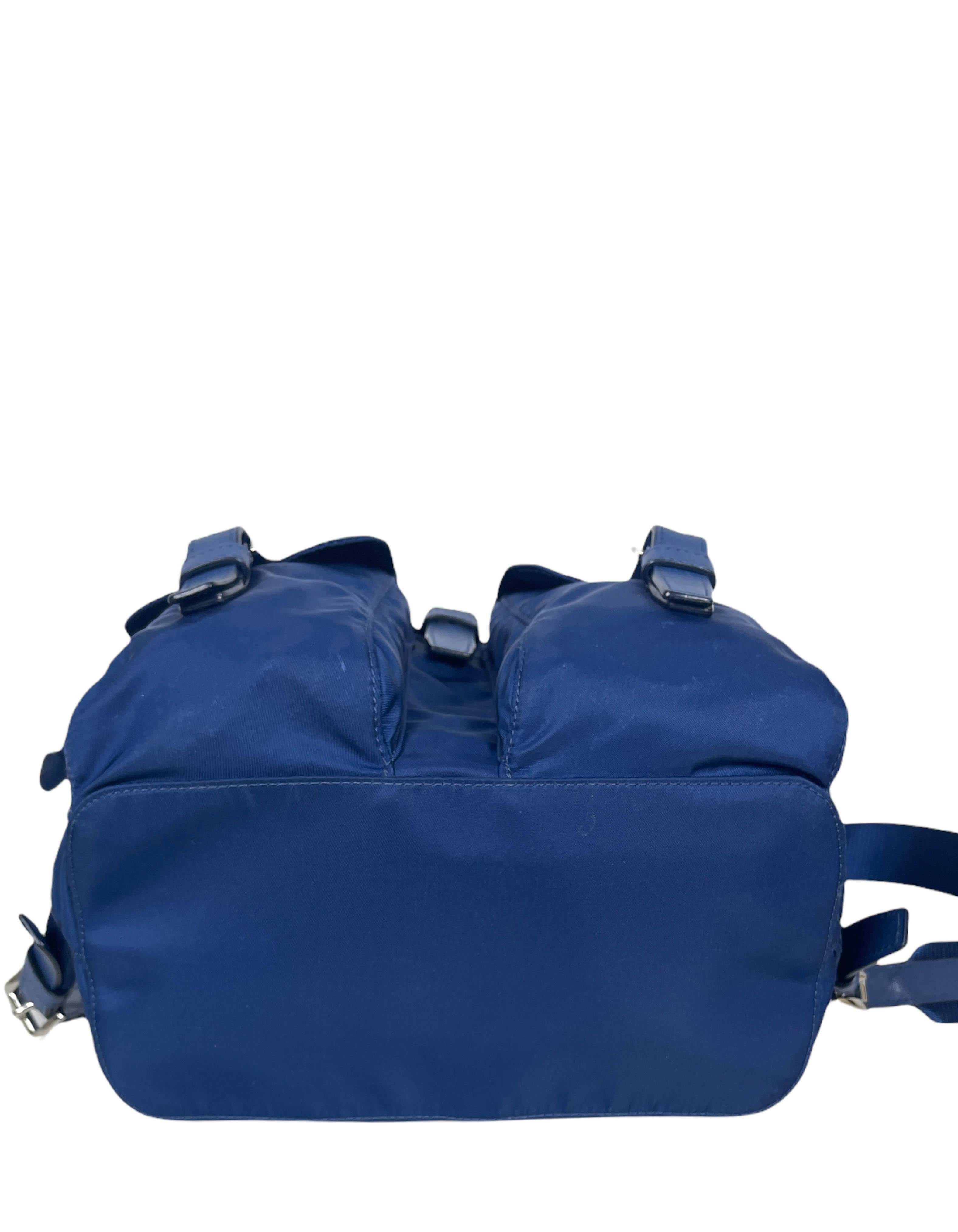 blue prada backpack