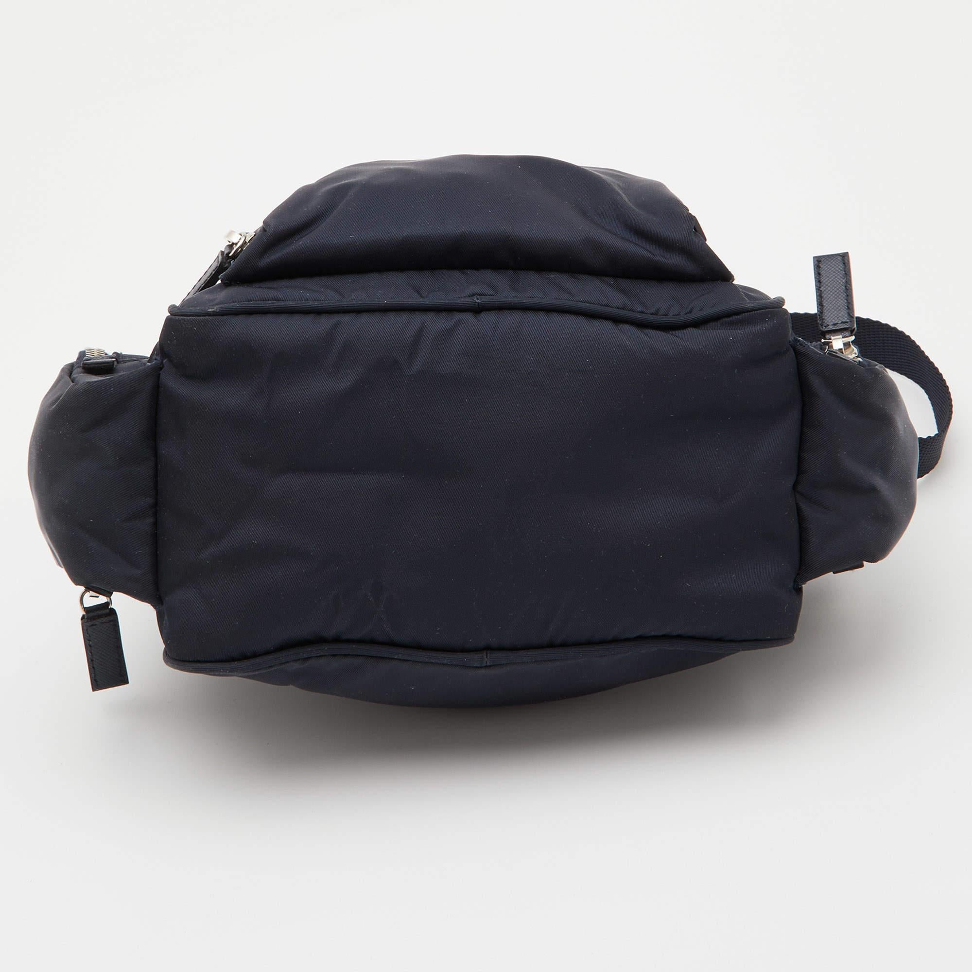 Prada Navy Blue Tessuto Nylon Multipocket Crossbody Bag 1
