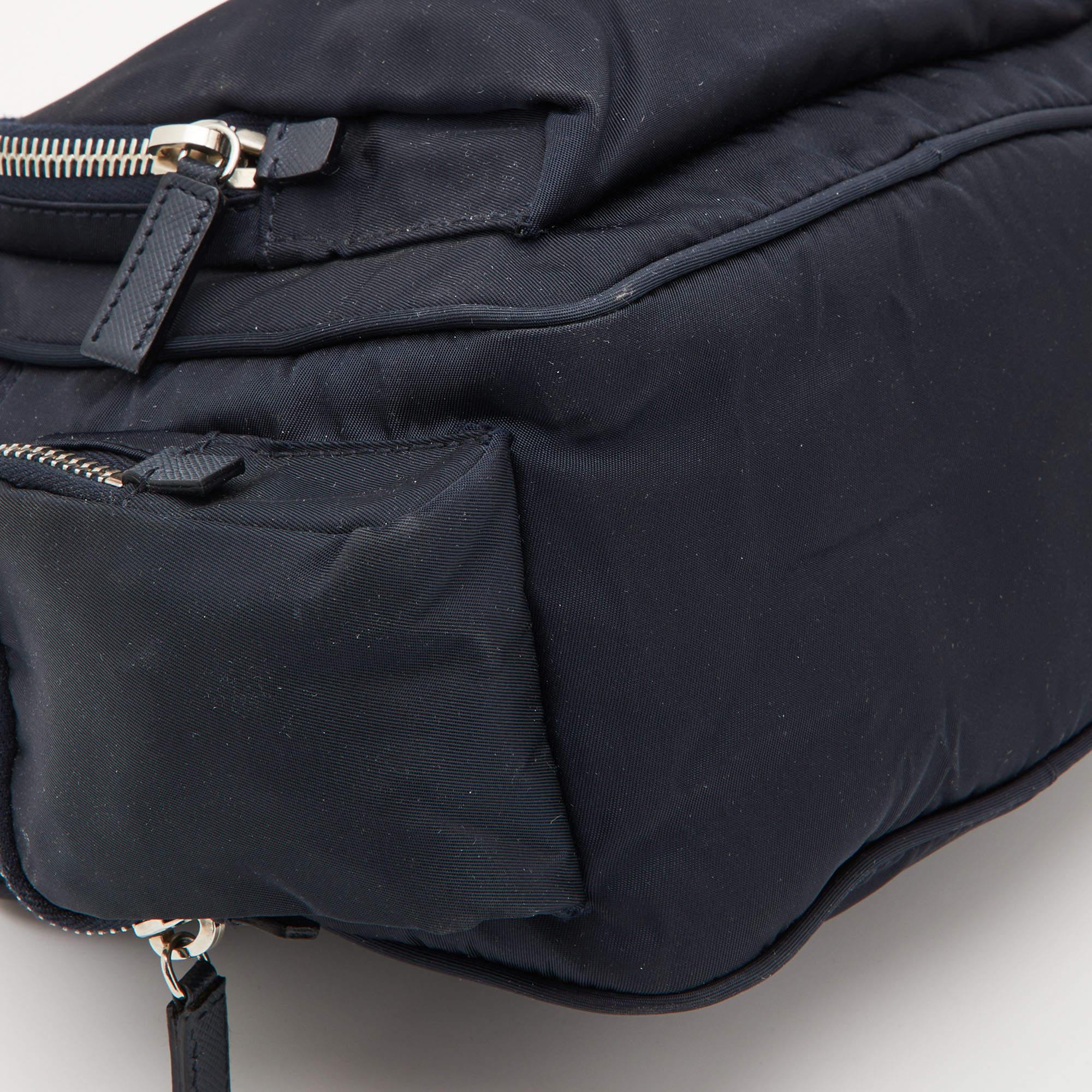 Prada Navy Blue Tessuto Nylon Multipocket Crossbody Bag 3