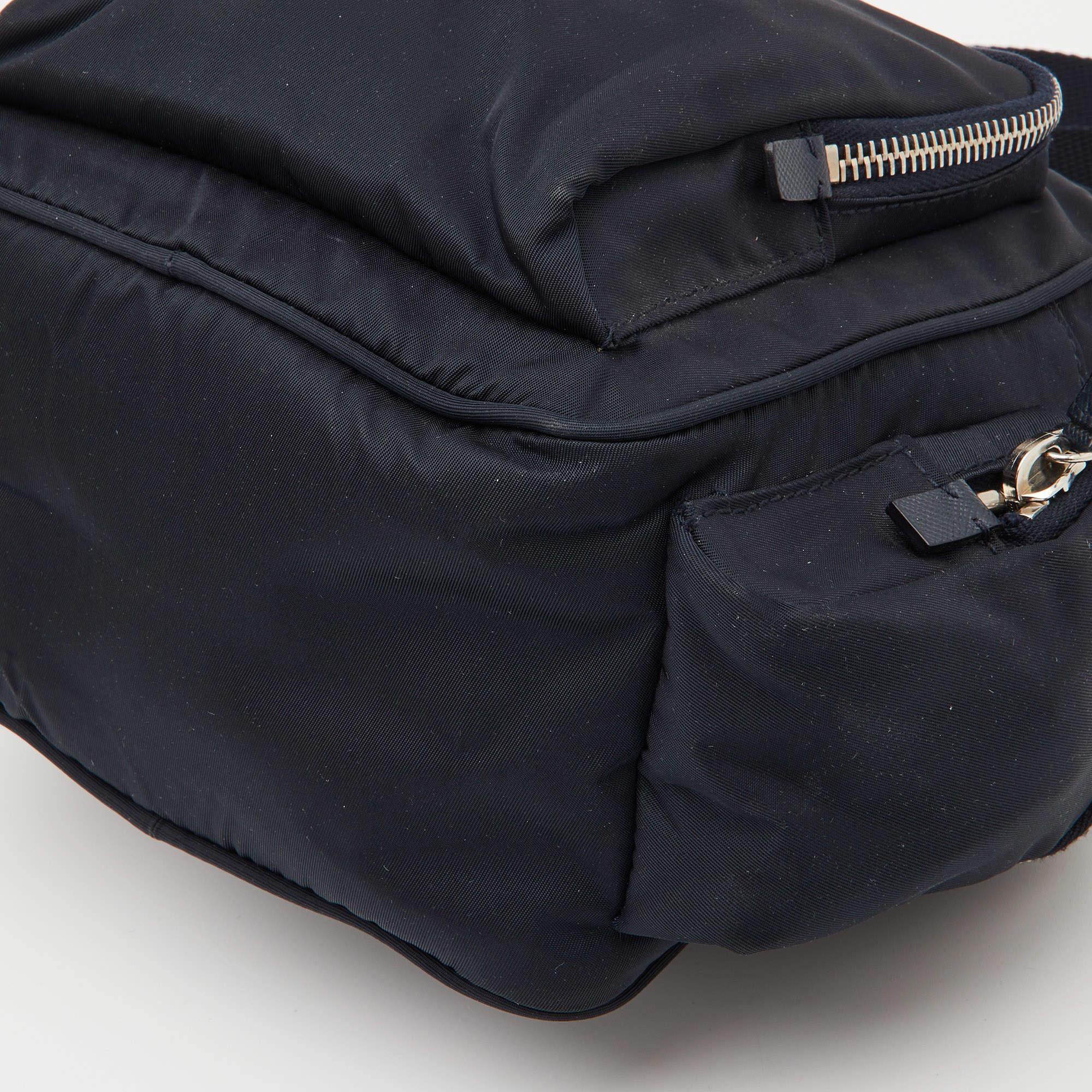 Prada Navy Blue Tessuto Nylon Multipocket Crossbody Bag 4