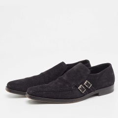 Prada Derby en daim texturé bleu marine, taille 43