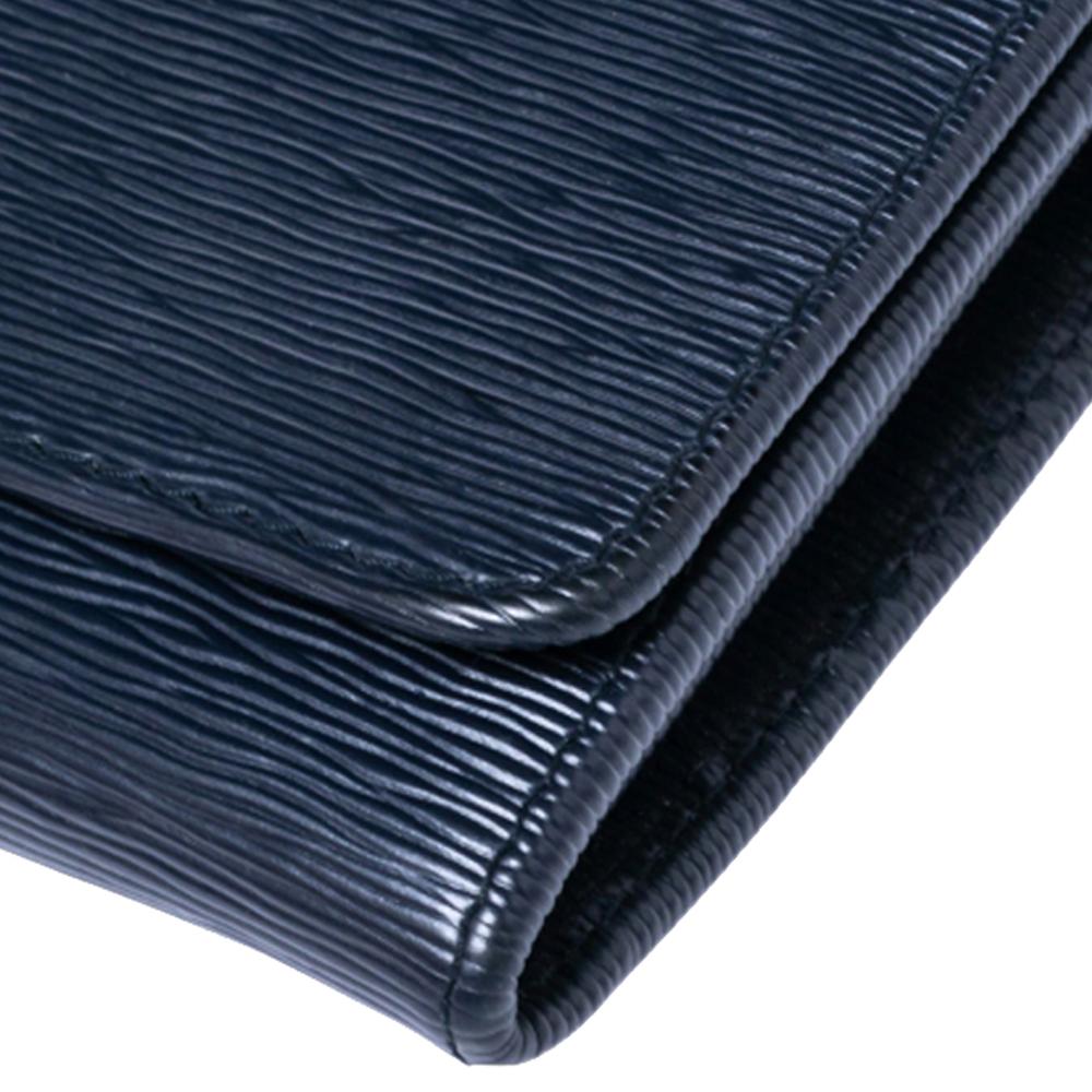 Prada Navy Blue Vitello Move Leather Wallet on Chain 1