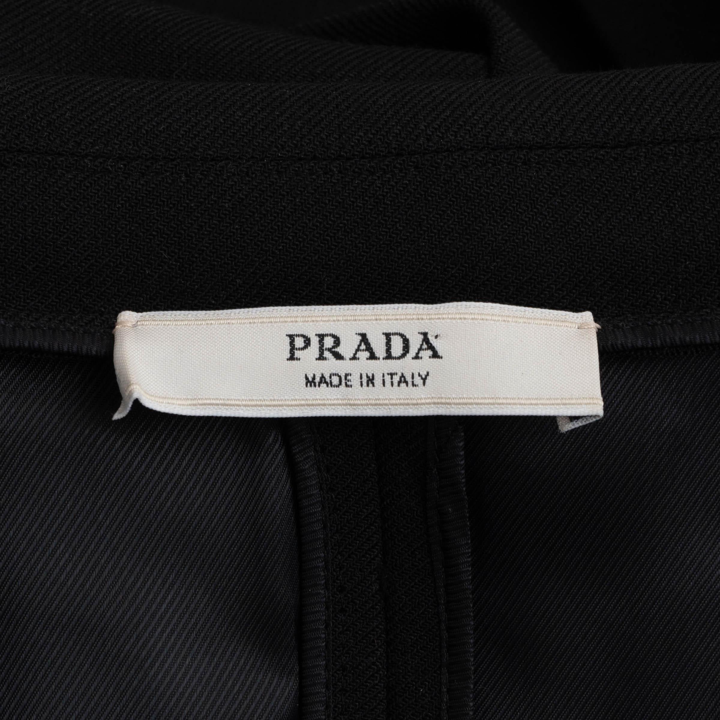 PRADA marineblau Wolle 2009 BELTED DOUBLE BREASTED Mantel Jacke 38 XS im Angebot 1