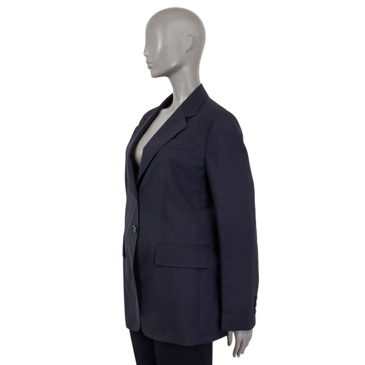 PRADA navy blue wool LIGHTWEIGHT Blazer Jacket 46 XL In Excellent Condition For Sale In Zürich, CH