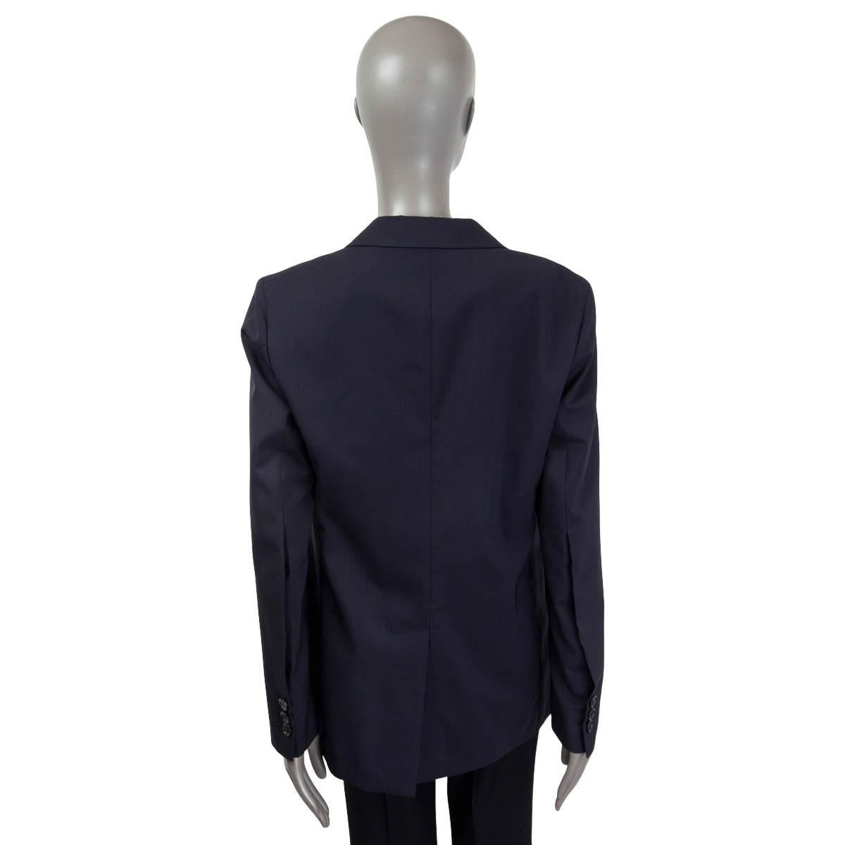 Women's PRADA navy blue wool LIGHTWEIGHT Blazer Jacket 46 XL For Sale