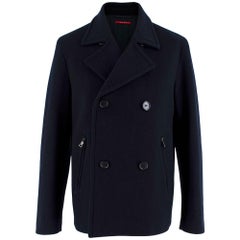 Prada Navy Blue Wool Peacoat L