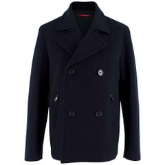 Prada Navy Blue Wool Peacoat L 