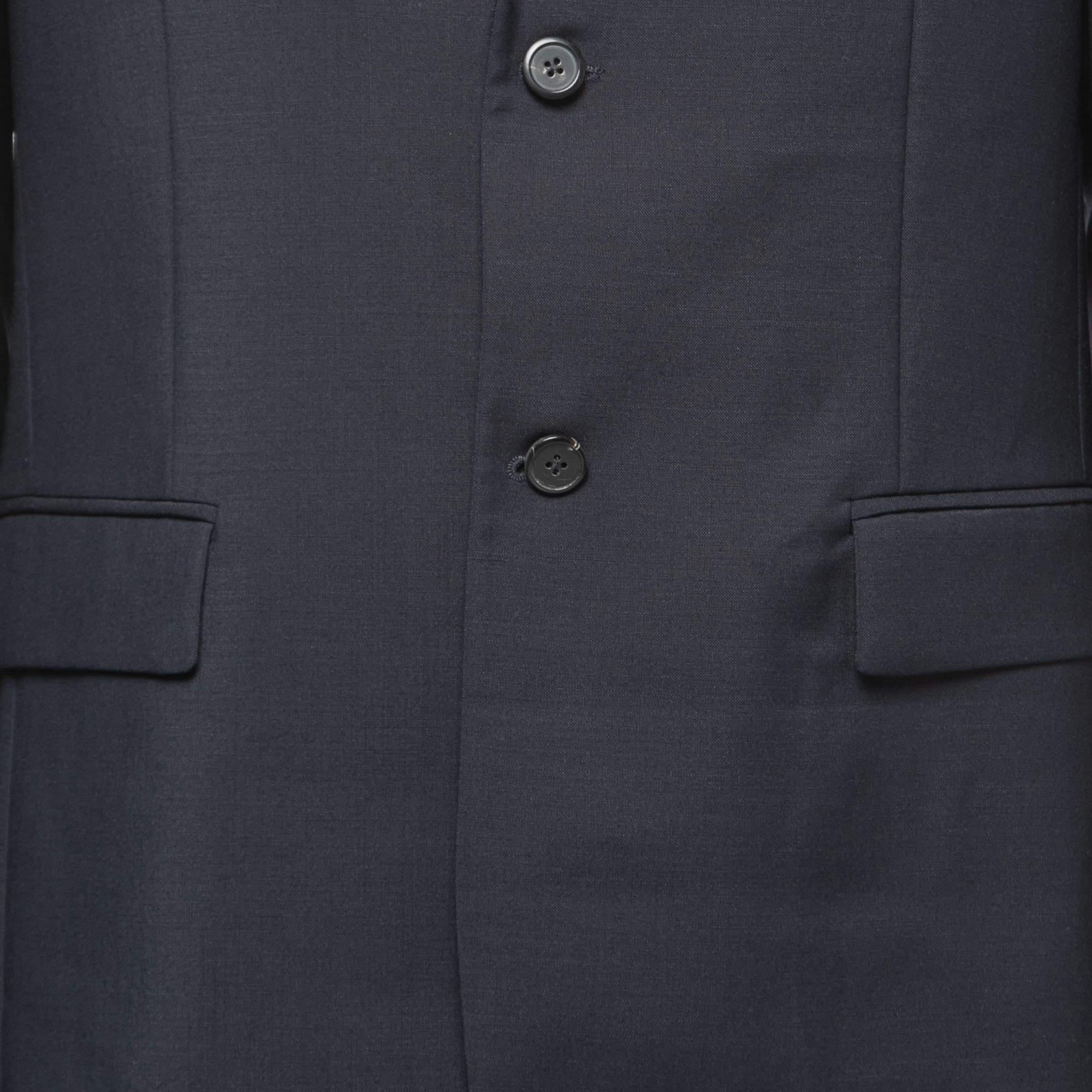 Men's Prada Navy Blue Wool Suit L For Sale