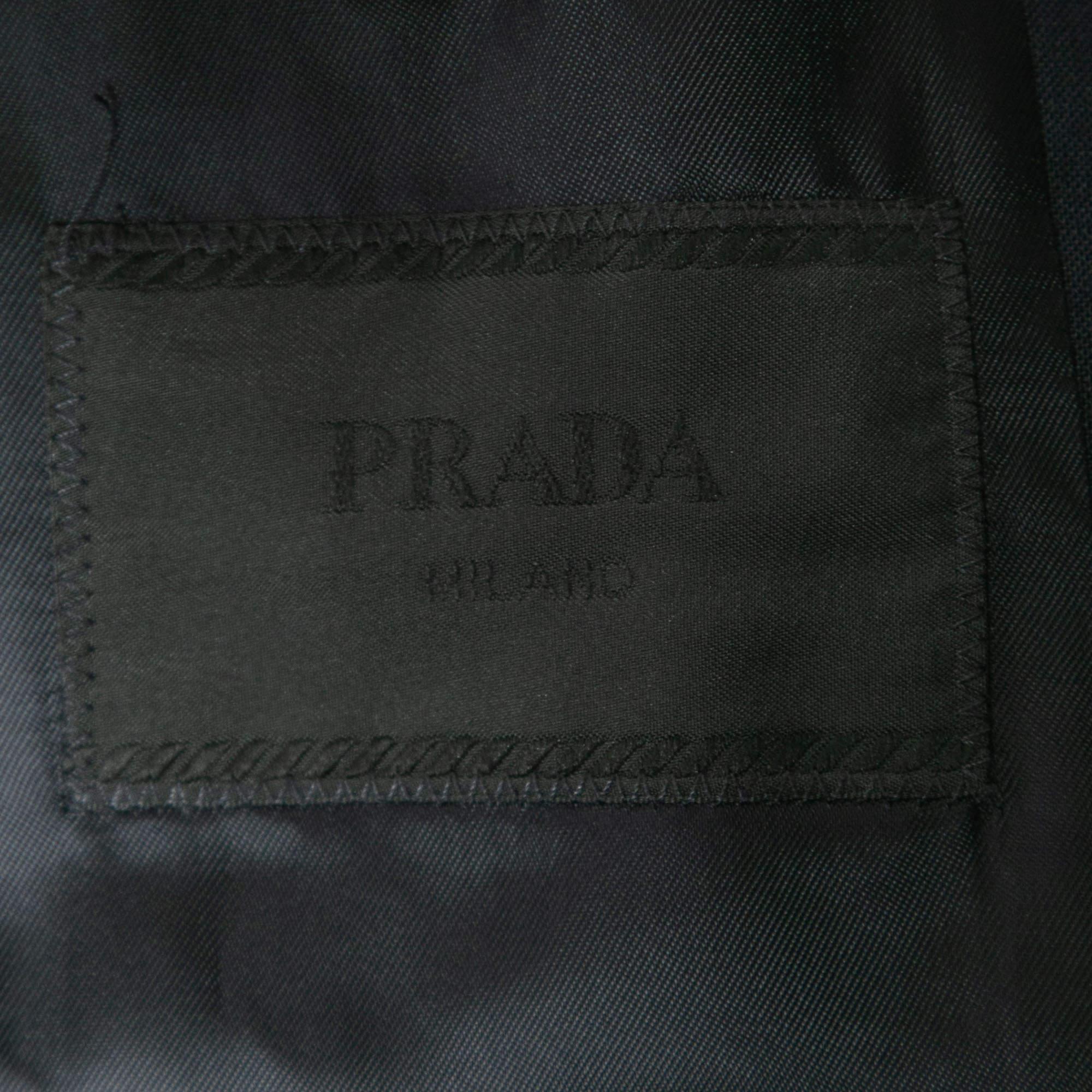Costume Prada bleu marine en laine L en vente 4