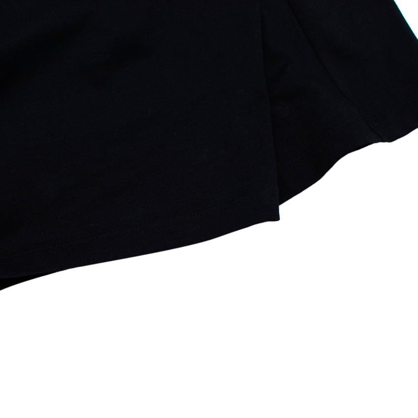 Black Prada Navy Cotton T-Shirt with Crystal Embellished Shoulder
