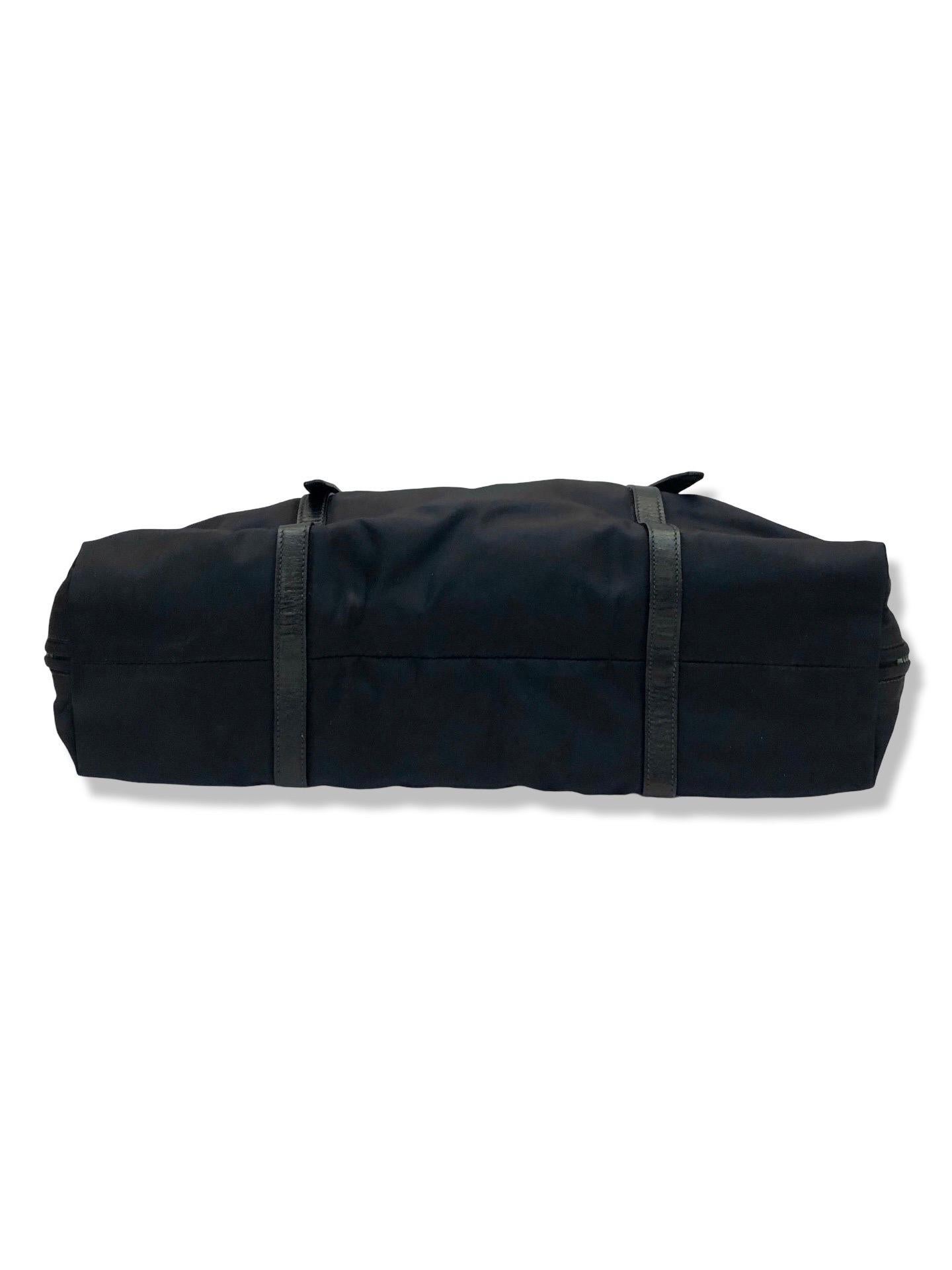 Black Prada navy dark blue nylon handle shoulder  bag For Sale