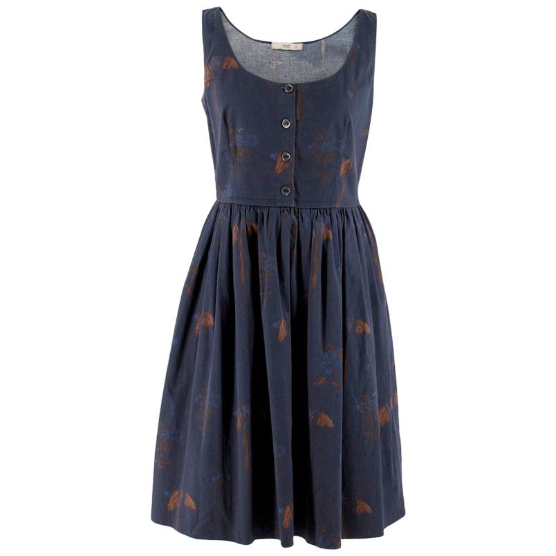 Prada Navy Floral Print Dress IT 42