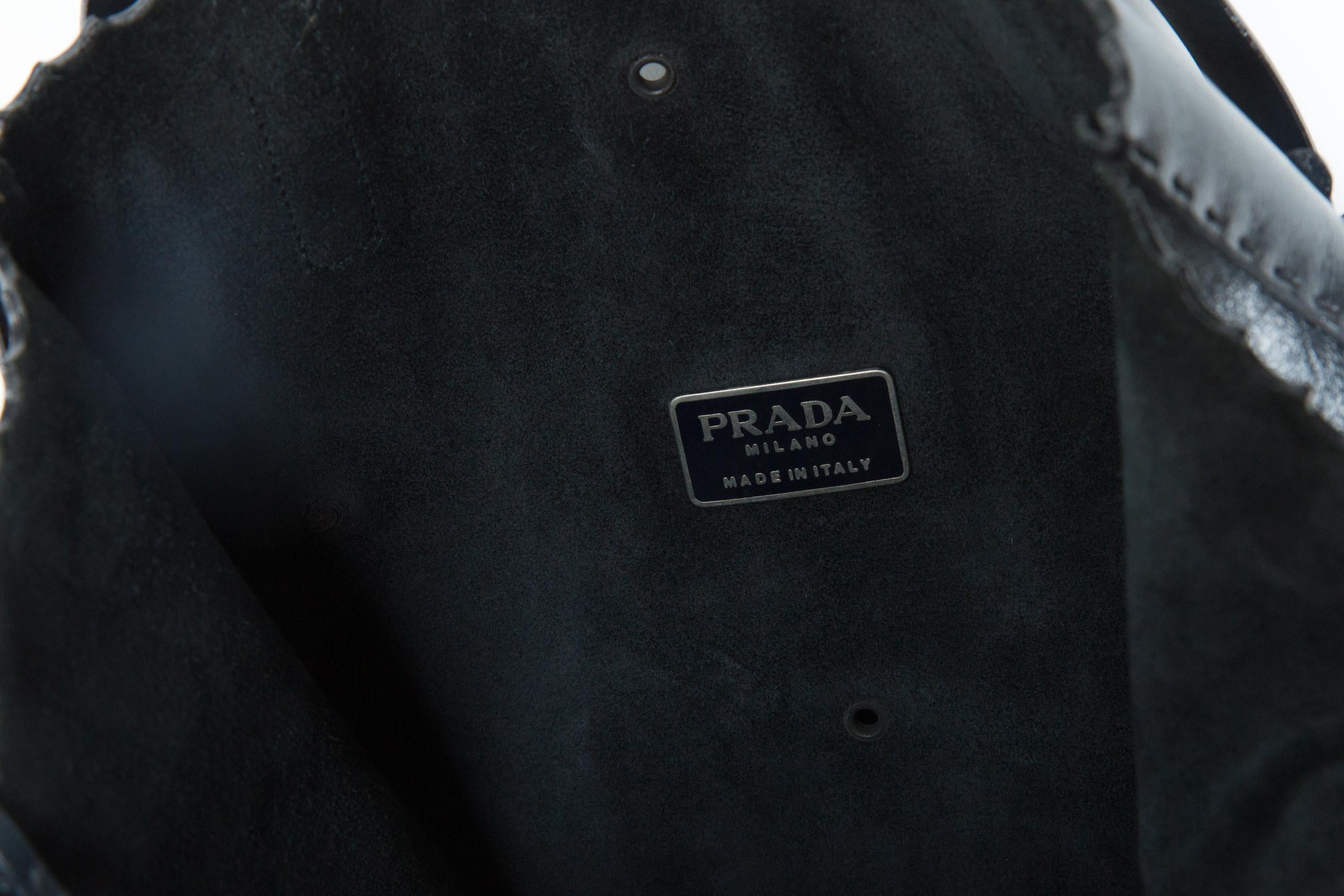 Prada Navy Leather Handbag 1