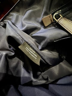Prada Navy Nylon Large Messenger Bag with Toffee Suede
