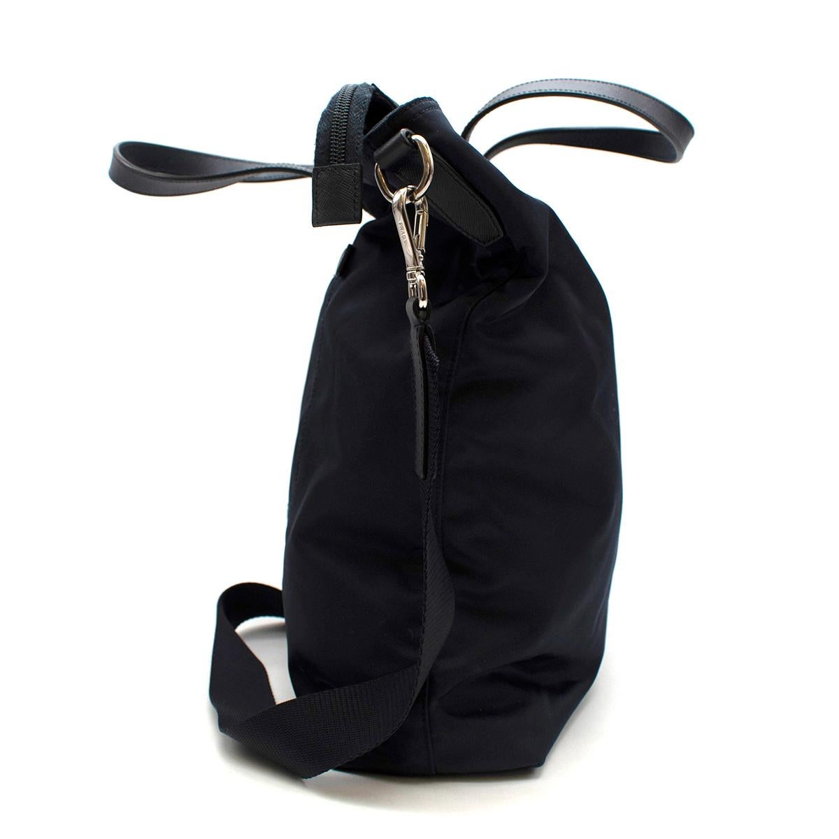 Black Prada Navy Nylon & Saffiano Leather Tote Bag
