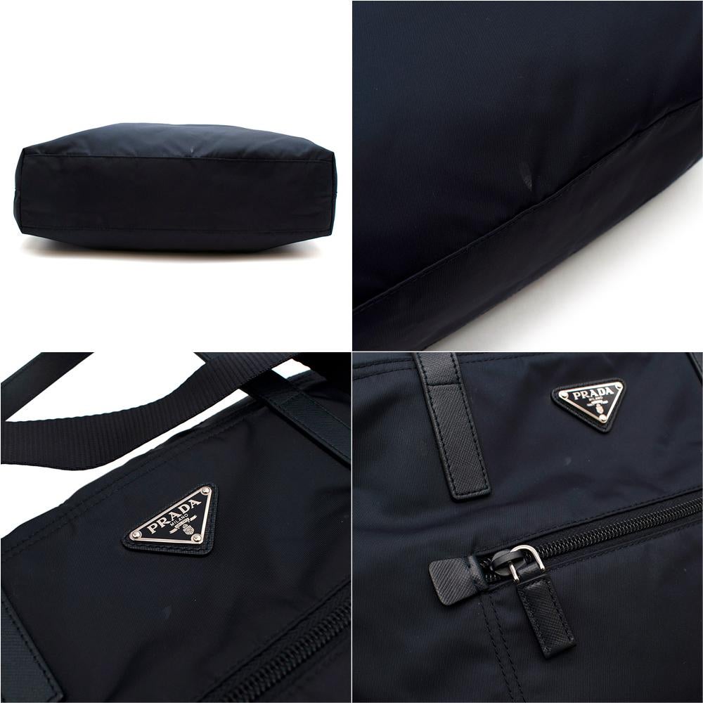 Women's or Men's Prada Navy Nylon & Saffiano Leather Tote Bag