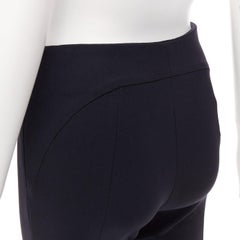 PRADA navy panelled high waisted cropped minimal classic pants IT40 S