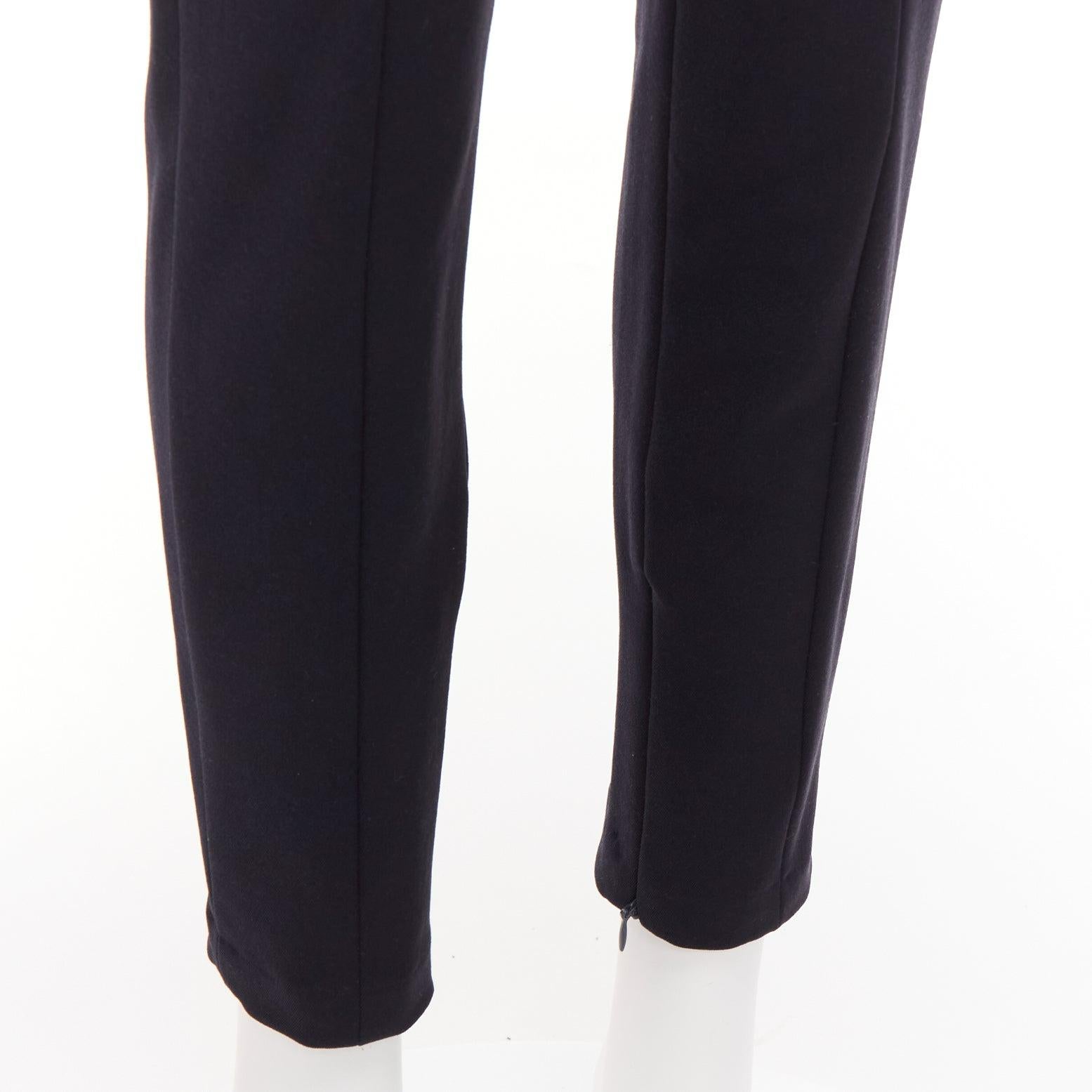 PRADA pantalón clásico minimalista de cintura alta con paneles azul marino IT40 S en venta 2