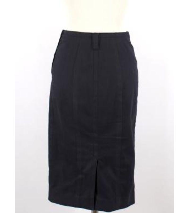 Prada Navy Pencil Skirt In Good Condition For Sale In London, GB