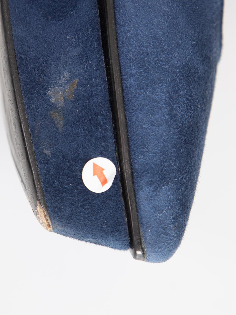 Prada - Escarpins en daim à bout pointu - Marine - Taille IT 37 en vente 2