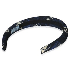 Prada Navy Printed Re-Nylon Logo Headband