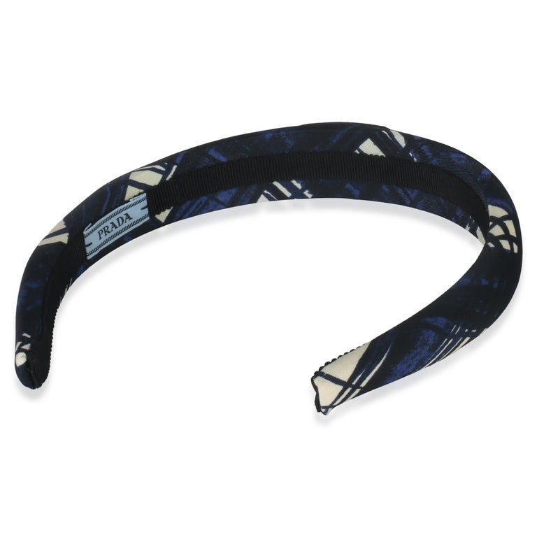 Prada Navy Headband with Subtle Logo Tag Balticlue Re-nylon Headband | PRADA - United States main image 4